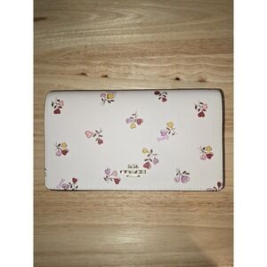 Coach CX596 Anna Foldover Clutch Crossbody Bag With Heart Print In Chalk